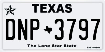 TX license plate DNP3797