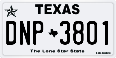 TX license plate DNP3801