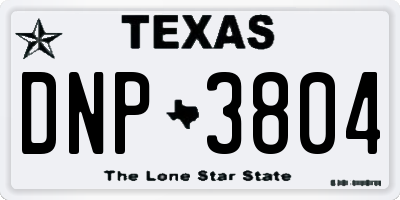 TX license plate DNP3804