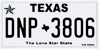 TX license plate DNP3806