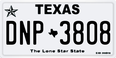 TX license plate DNP3808