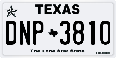 TX license plate DNP3810
