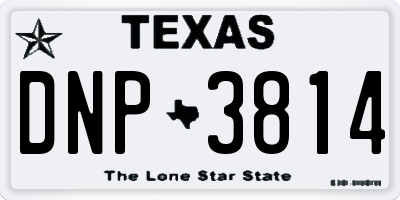 TX license plate DNP3814
