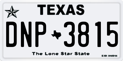 TX license plate DNP3815