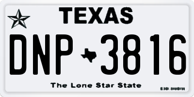 TX license plate DNP3816