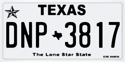 TX license plate DNP3817