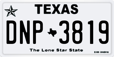 TX license plate DNP3819