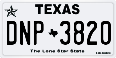 TX license plate DNP3820