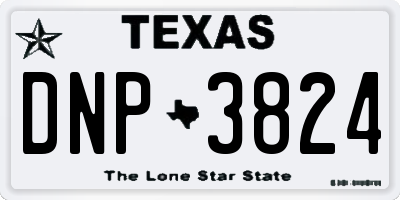 TX license plate DNP3824