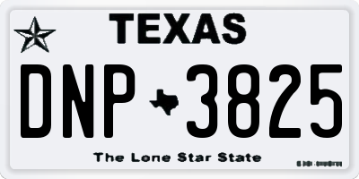 TX license plate DNP3825