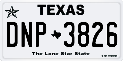 TX license plate DNP3826
