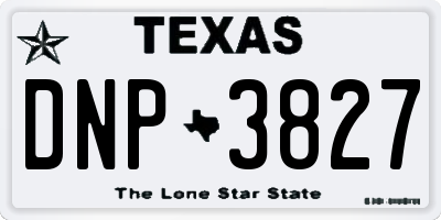 TX license plate DNP3827