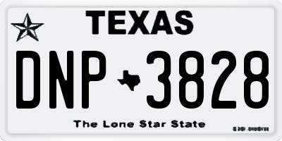 TX license plate DNP3828