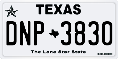 TX license plate DNP3830