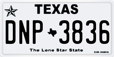 TX license plate DNP3836