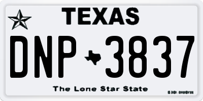 TX license plate DNP3837