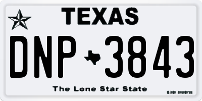 TX license plate DNP3843