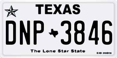 TX license plate DNP3846