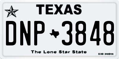 TX license plate DNP3848