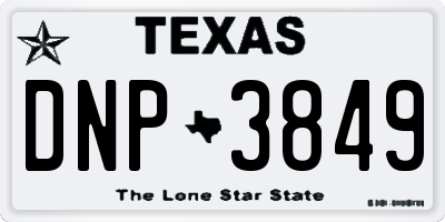 TX license plate DNP3849