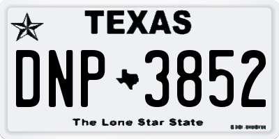 TX license plate DNP3852