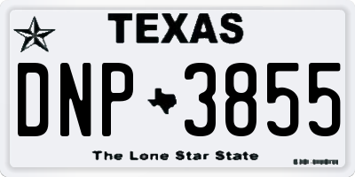 TX license plate DNP3855