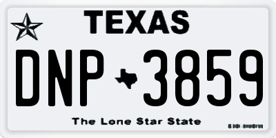TX license plate DNP3859