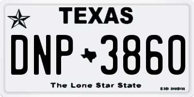 TX license plate DNP3860