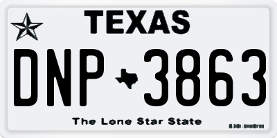 TX license plate DNP3863