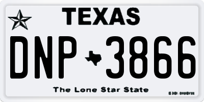 TX license plate DNP3866