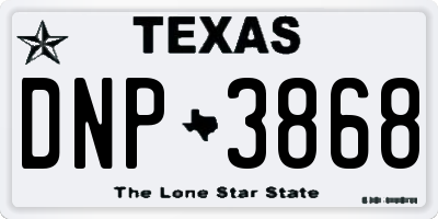 TX license plate DNP3868
