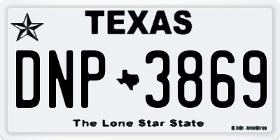 TX license plate DNP3869