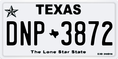 TX license plate DNP3872