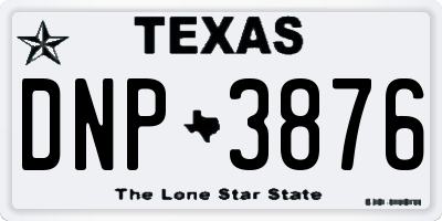 TX license plate DNP3876