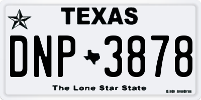 TX license plate DNP3878