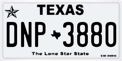 TX license plate DNP3880