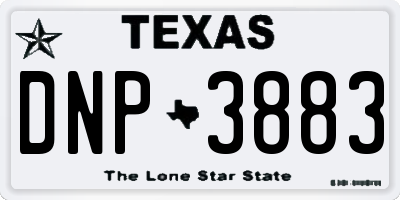 TX license plate DNP3883
