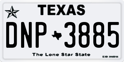 TX license plate DNP3885