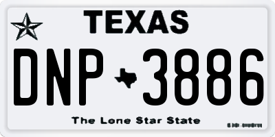 TX license plate DNP3886