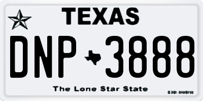 TX license plate DNP3888