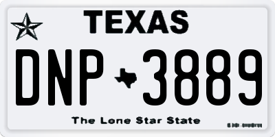 TX license plate DNP3889