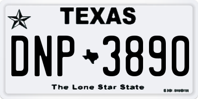 TX license plate DNP3890