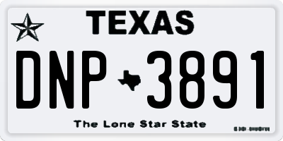TX license plate DNP3891