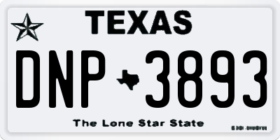 TX license plate DNP3893