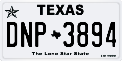 TX license plate DNP3894