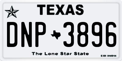 TX license plate DNP3896