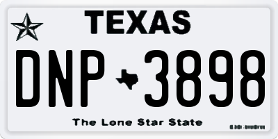 TX license plate DNP3898