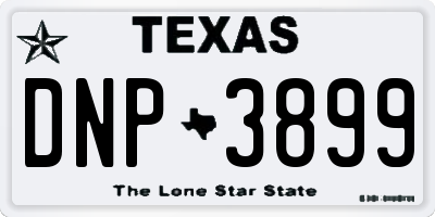 TX license plate DNP3899