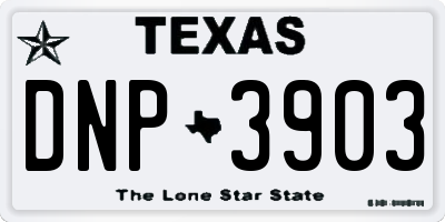 TX license plate DNP3903