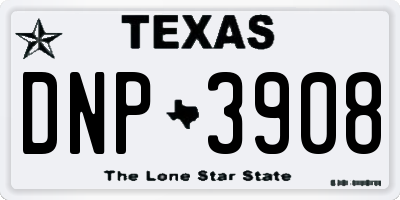TX license plate DNP3908